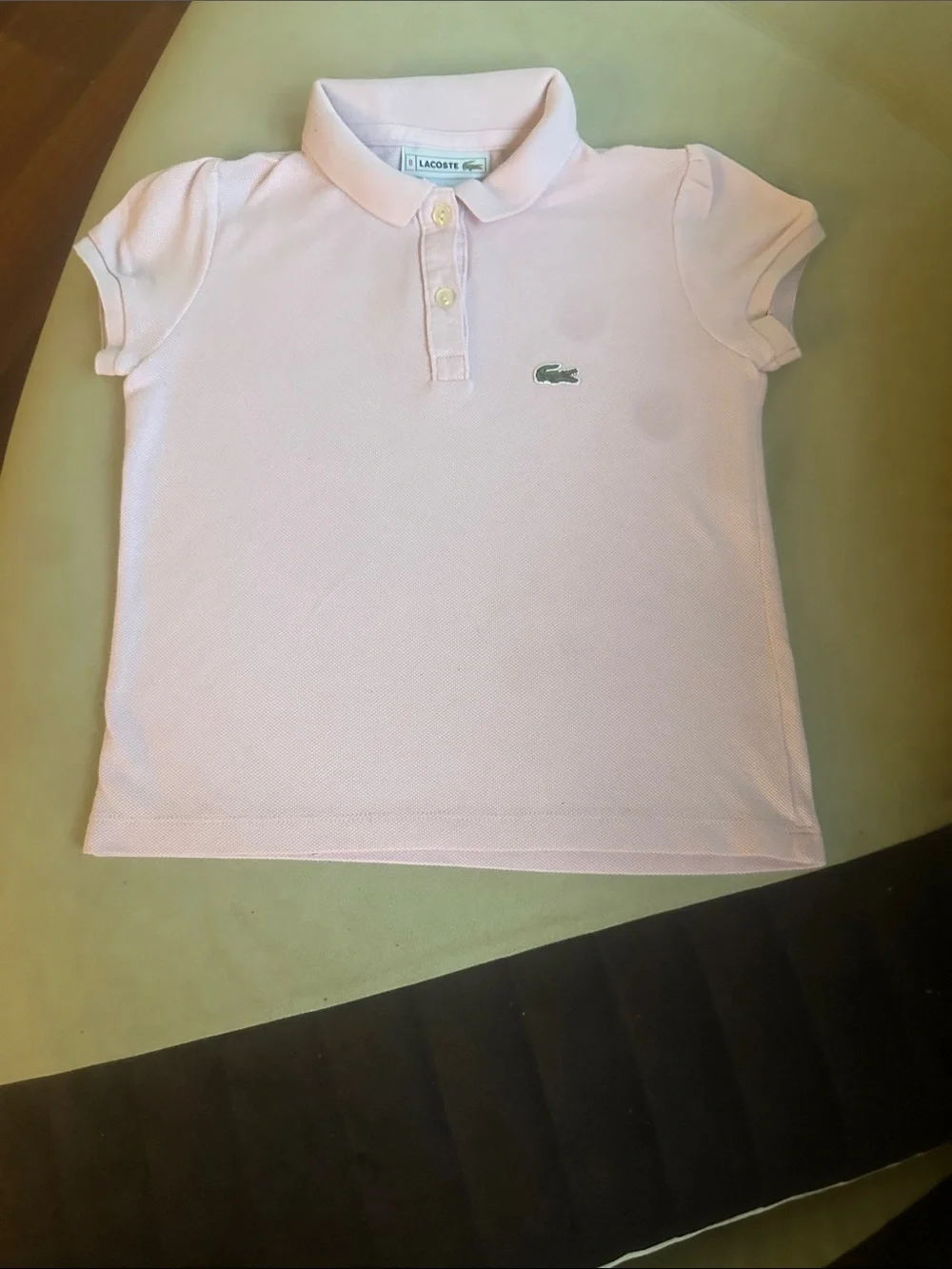 Lacoste Light Pink Girls' Short Sleeve Polo